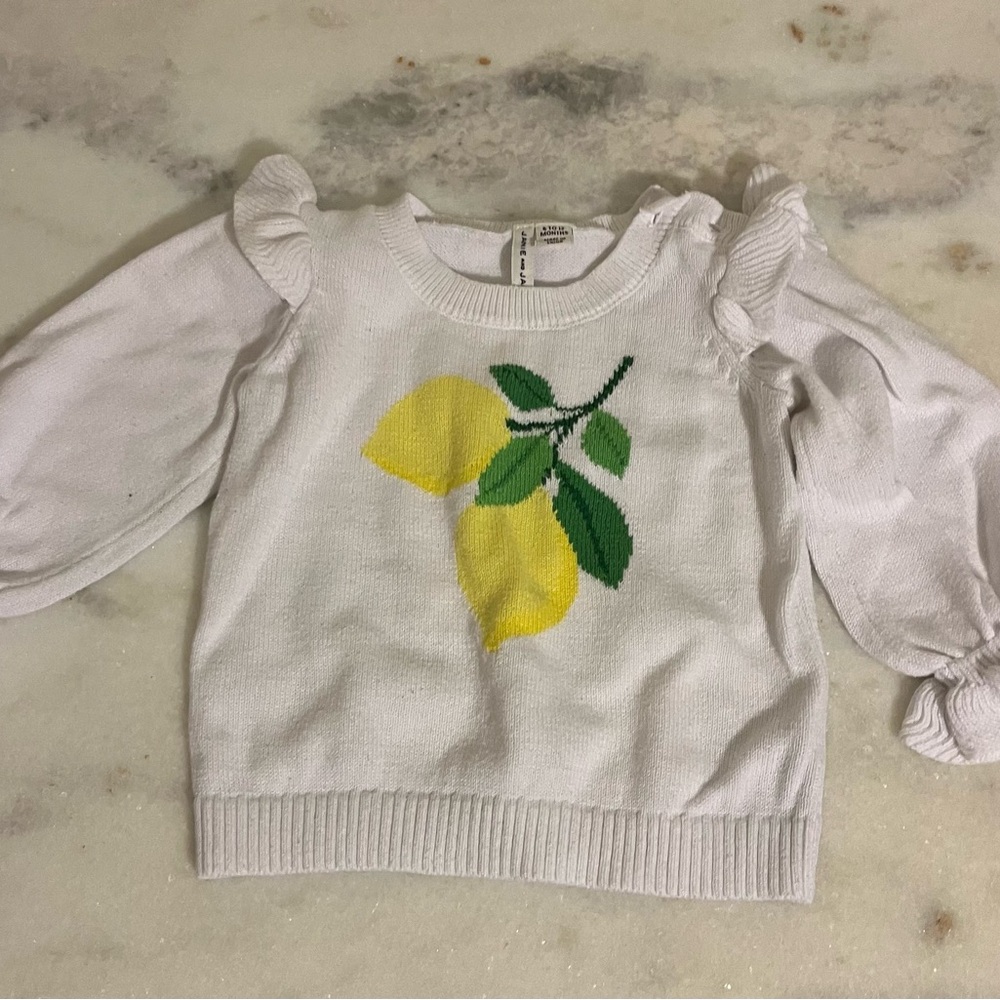 Janie and Jack White and Yellow Citrus Sweater